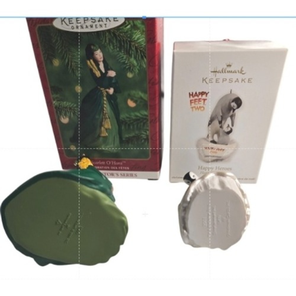 Hallmark Keepsake Ornament Bundle: Scarlet O'Hara & Happy Feet Two